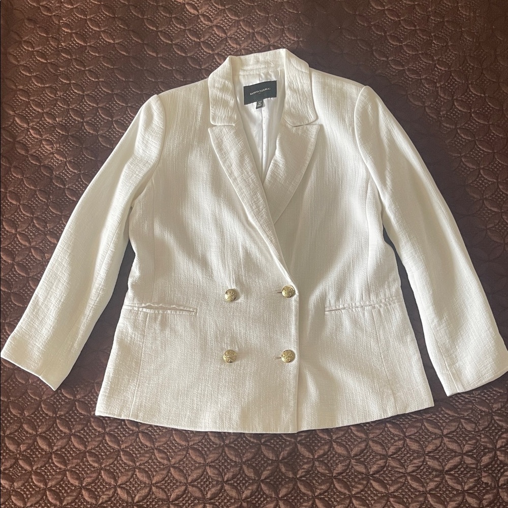 Banana Republic Factory White Blazer with Gold Buttons